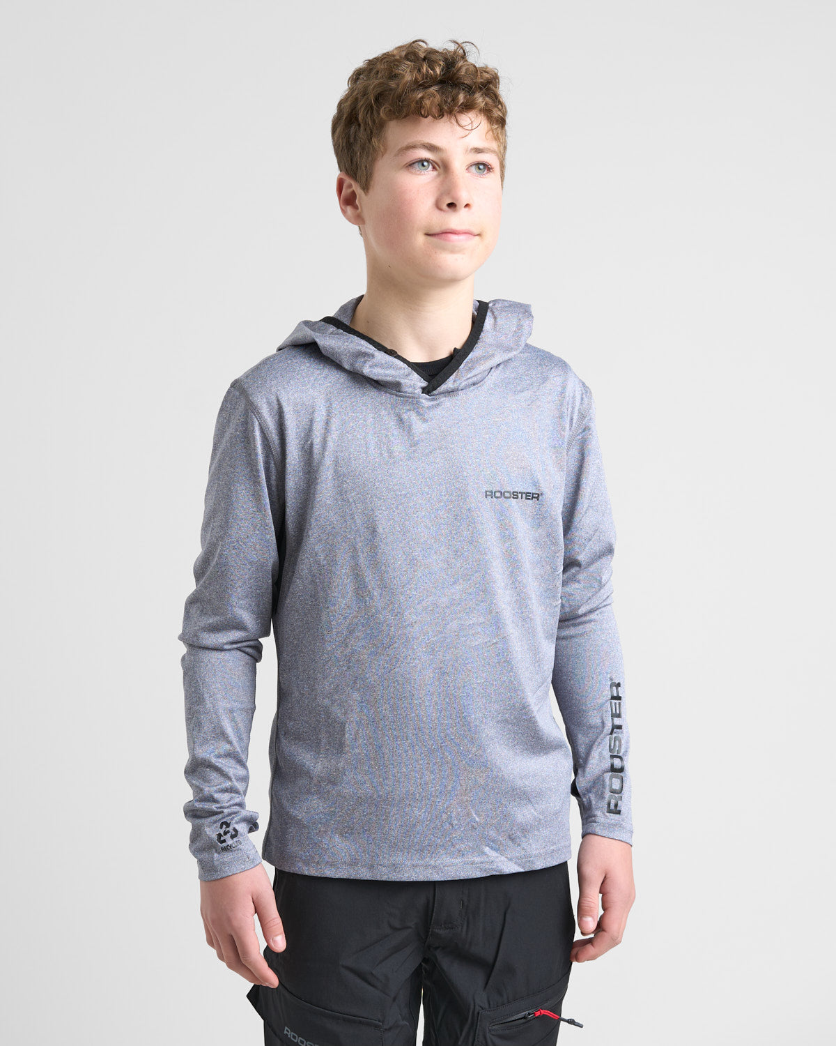 Junior Hooded Quick Dry UVF 50+ Tech T-Shirt Long Sleeved